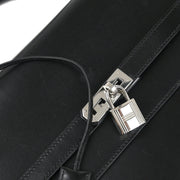 Hermes 2007 Black Box Calf Kelly Depeche 34 Business Handbag