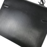 Hermes 2007 Black Box Calf Kelly Depeche 34 Business Handbag