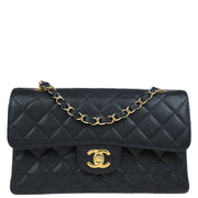Chanel Black Caviar Small Classic Double Flap Shoulder Bag