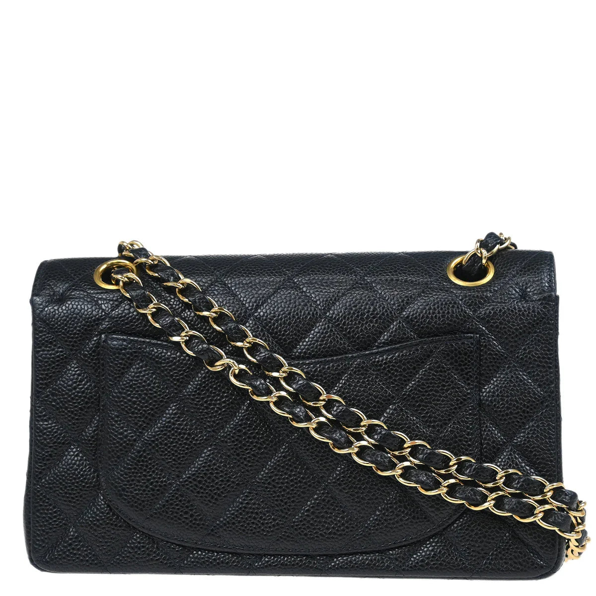Chanel 2001-2003 Black Caviar Small Classic Double Flap Shoulder Bag