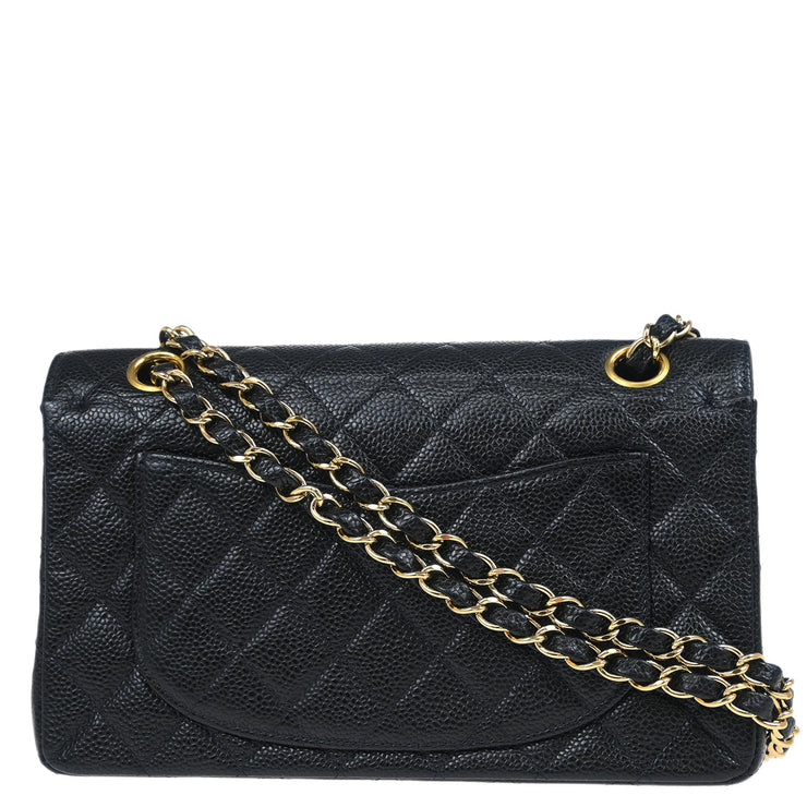 Chanel Black Caviar Small Classic Double Flap Shoulder Bag