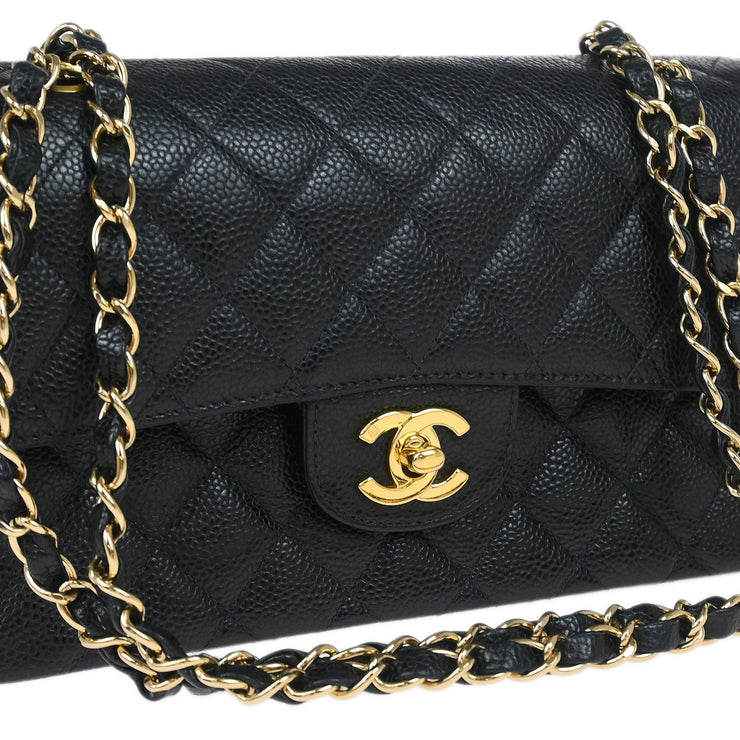 Chanel Black Caviar Small Classic Double Flap Shoulder Bag