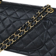 Chanel Black Caviar Small Classic Double Flap Shoulder Bag