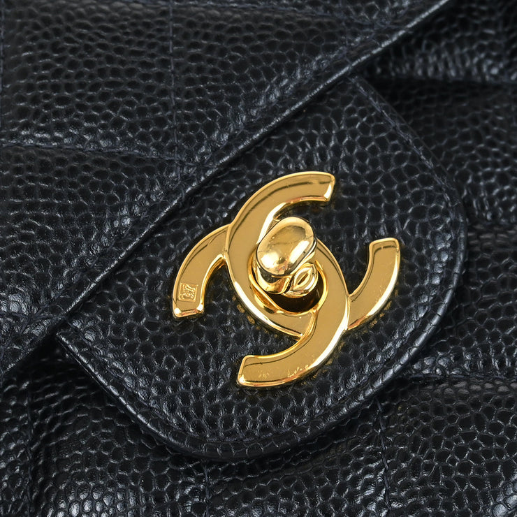 Chanel Black Caviar Small Classic Double Flap Shoulder Bag