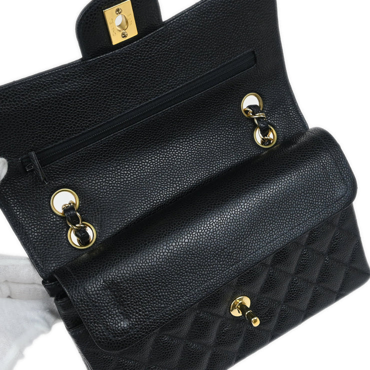 Chanel Black Caviar Small Classic Double Flap Shoulder Bag