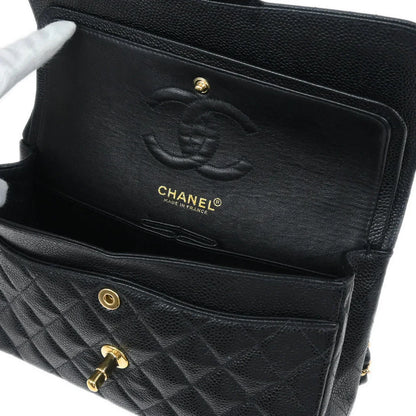 Chanel 2001-2003 Black Caviar Small Classic Double Flap Shoulder Bag