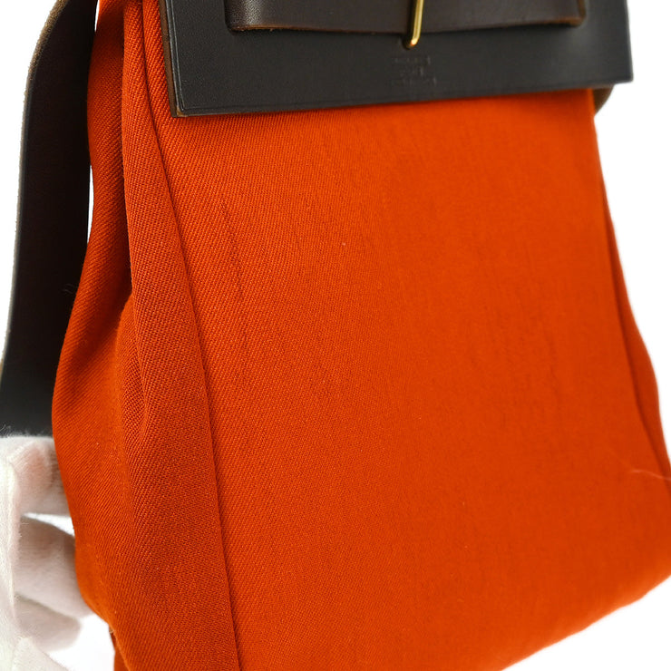 Hermes Orange Red Toile Officier Herbag TPM 2 in 1 Shoulder Bag