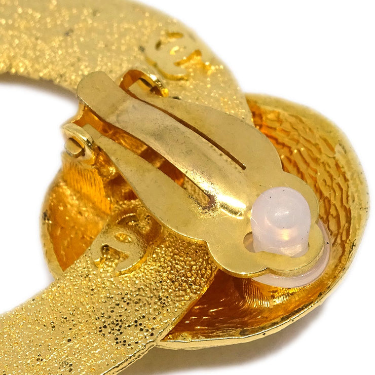 Chanel Dangle Hoop Earrings Clip-On Gold 29/2910