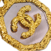 Chanel Chain Pendant Octagon Loupe Necklace Gold 93A