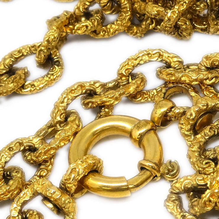 Chanel Chain Pendant Octagon Loupe Necklace Gold 93A