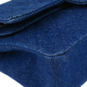 Chanel 1989-1991 Indigo Denim Small Classic Double Flap Shoulder Bag