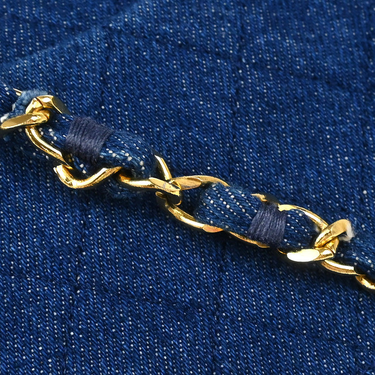 Chanel 1989-1991 Indigo Denim Small Classic Double Flap Shoulder Bag