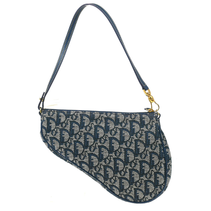 Christian Dior 2001 Navy Trotter Saddle Handbag