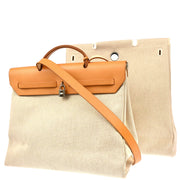 Hermes 2003 Natural Toile H Herbag MM 2 in 1 2way Shoulder Handbag
