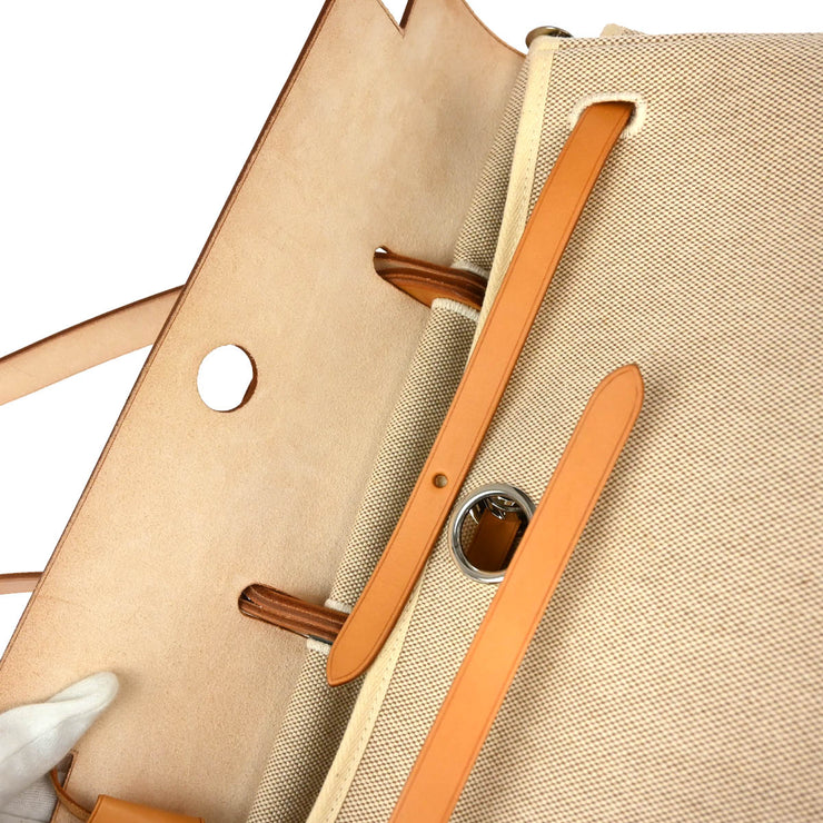 Hermes 2003 Natural Toile H Herbag MM 2 in 1 2way Shoulder Handbag