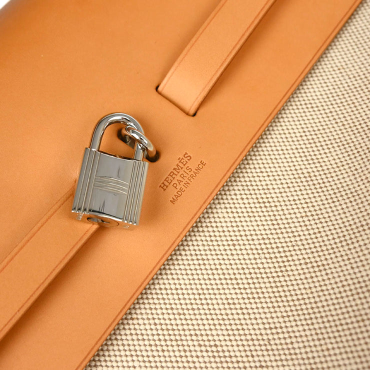 Hermes 2003 Natural Toile H Herbag MM 2 in 1 2way Shoulder Handbag