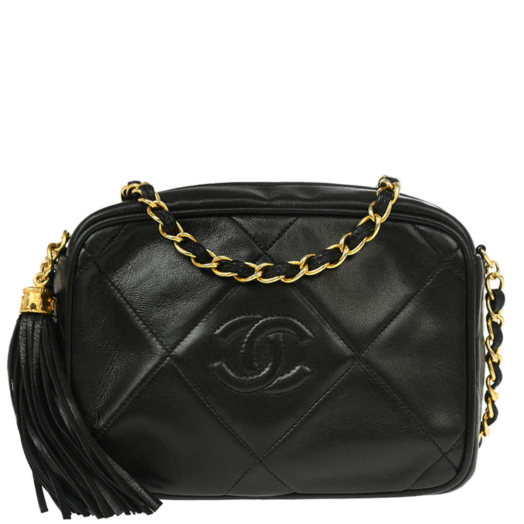 Chanel Black Lambskin Camera Bag Mini
