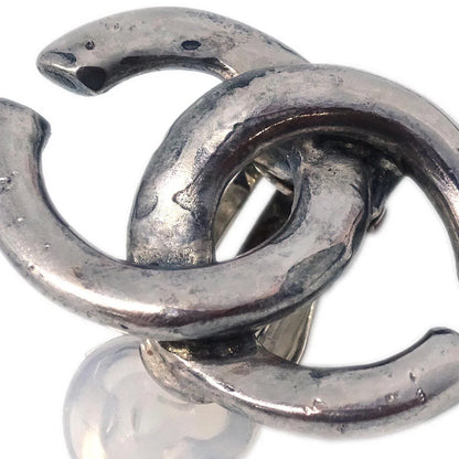 Chanel CC Earrings Clip-On Silver 01A