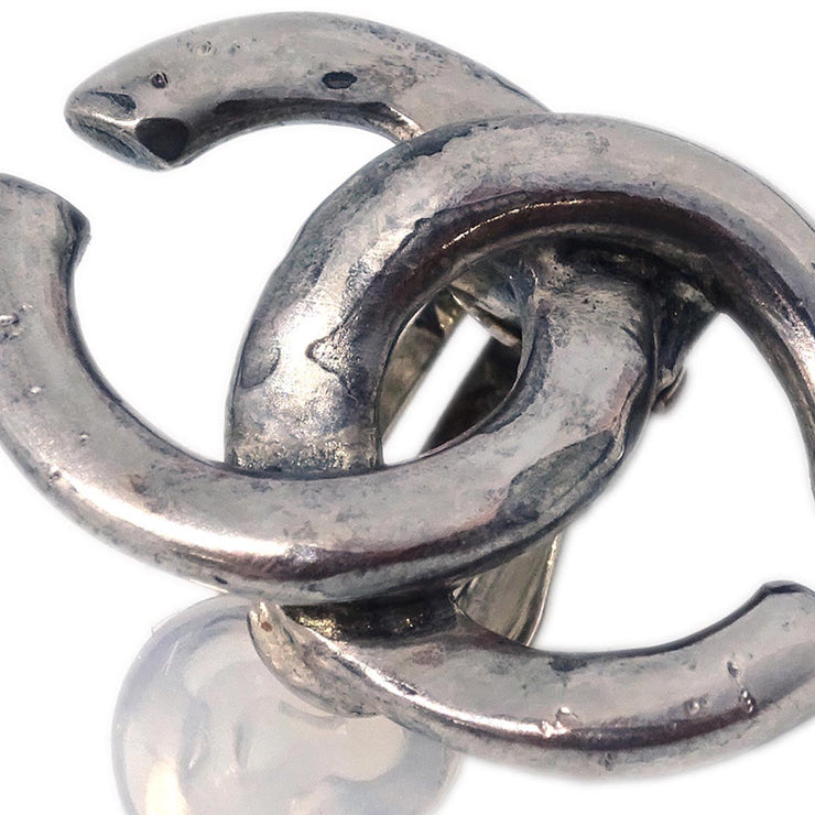 Chanel CC Earrings Clip-On Silver 01A