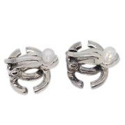 Chanel CC Earrings Clip-On Silver 01A