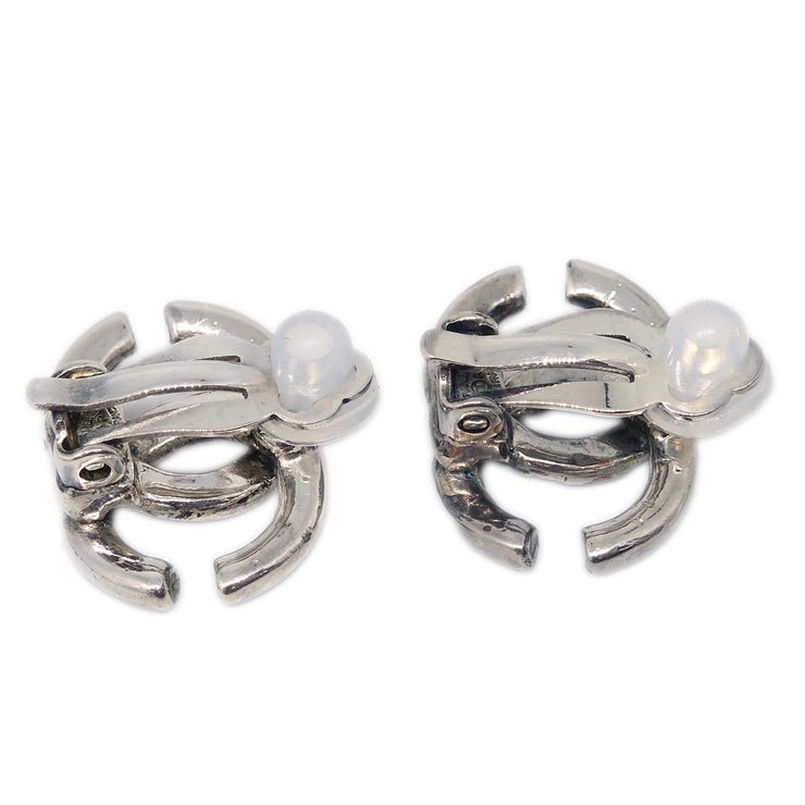Chanel CC Earrings Clip-On Silver 01A