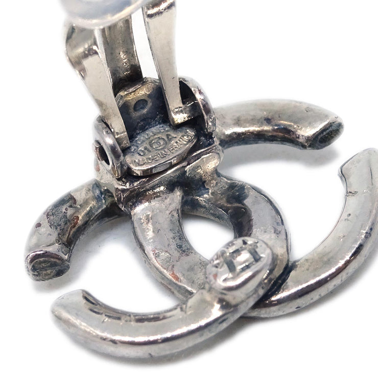 Chanel CC Earrings Clip-On Silver 01A