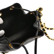 Chanel Black Caviar Triple CC Drawstring Shoulder Bag