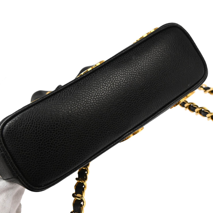 Chanel Black Caviar Triple CC Drawstring Shoulder Bag