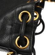 Chanel Black Caviar Triple CC Drawstring Shoulder Bag