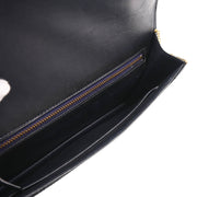 Hermes 1988 Blue Navy Box Calf Lydie 2way Clutch Shoulder Bag