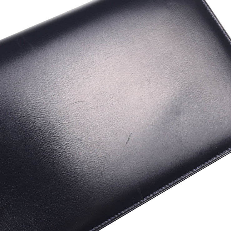 Hermes 1988 Blue Navy Box Calf Lydie 2way Clutch Shoulder Bag