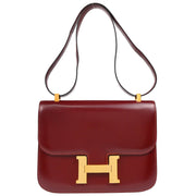 Hermes Rouge H Box Calf Constance 23 Shoulder Bag