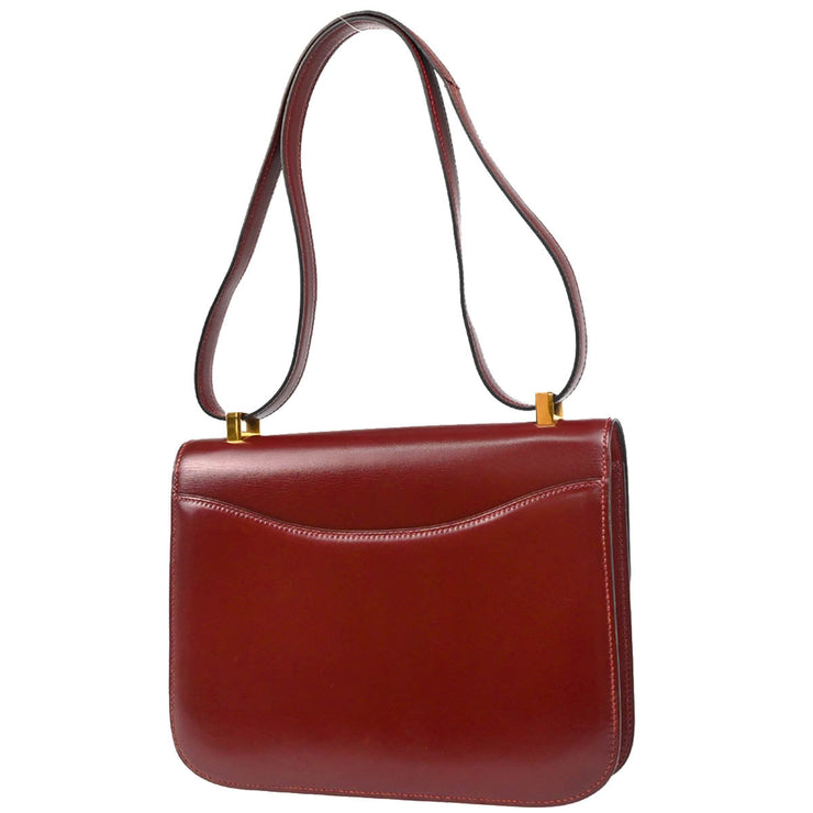 Hermes Rouge H Box Calf Constance 23 Shoulder Bag