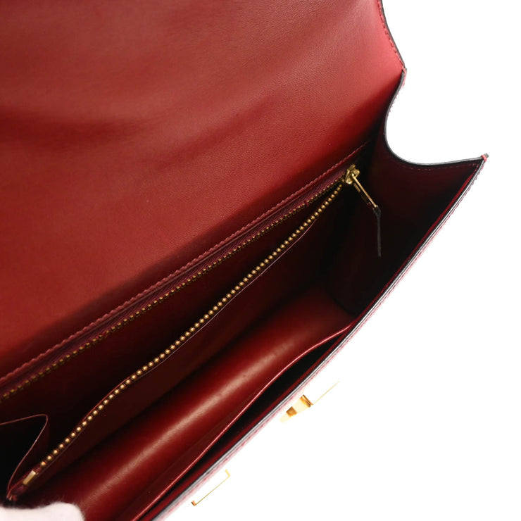 Hermes Rouge H Box Calf Constance 23 Shoulder Bag