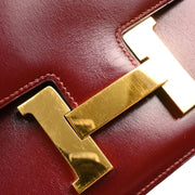 Hermes Rouge H Box Calf Constance 23 Shoulder Bag