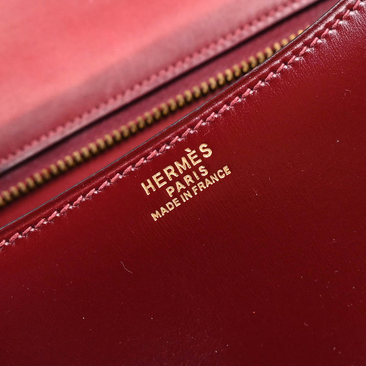 Hermes Rouge H Box Calf Constance 23 Shoulder Bag