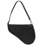 Christian Dior 2002 Black Canvas Saddle Handbag