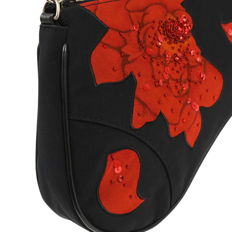 Christian Dior 2002 Black Canvas Saddle Handbag