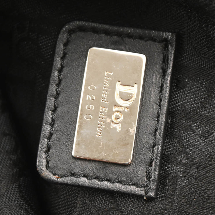 Christian Dior 2002 Black Canvas Saddle Handbag