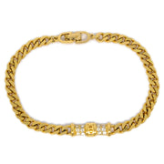 Christian Dior Bracelet Gold Rhinestone