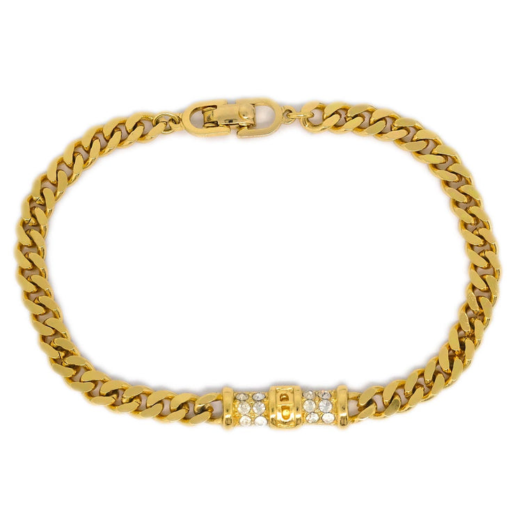 Christian Dior Bracelet Gold Rhinestone