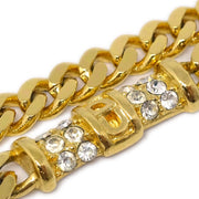 Christian Dior Bracelet Gold Rhinestone