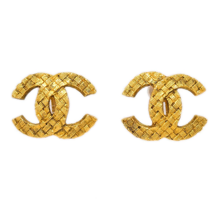 Chanel Gold CC Earrings Clip-On 2913