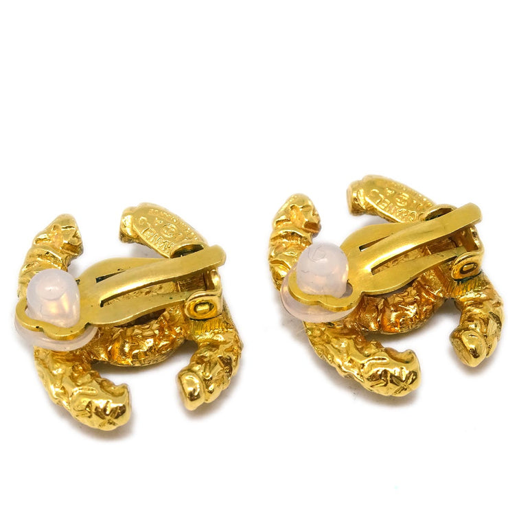 Chanel Gold CC Earrings Clip-On 93A