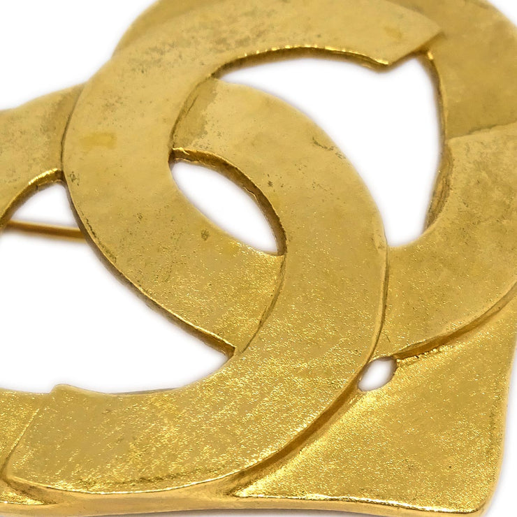 Chanel Heart Brooch Pin Gold 96P