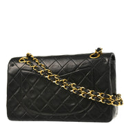Chanel Black Lambskin Small Classic Double Flap Shoulder Bag