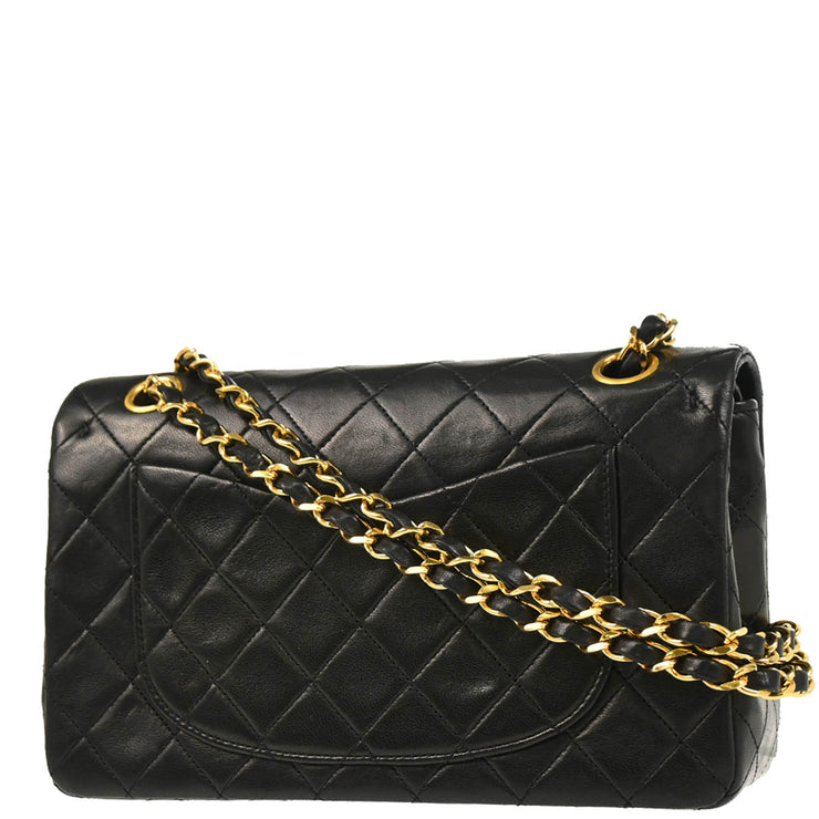 Chanel Black Lambskin Small Classic Double Flap Shoulder Bag