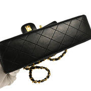 Chanel Black Lambskin Small Classic Double Flap Shoulder Bag