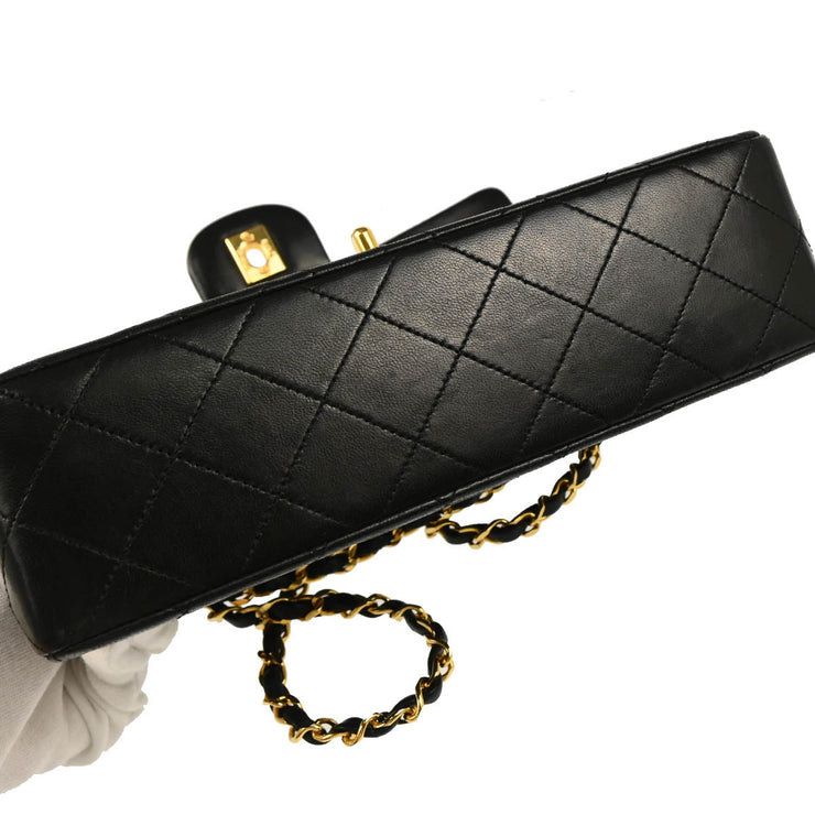 Chanel Black Lambskin Small Classic Double Flap Shoulder Bag