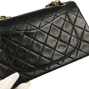 Chanel Black Lambskin Small Classic Double Flap Shoulder Bag
